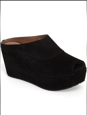Chocolat Blu Black Wind Suede Platform Opentoe Mule